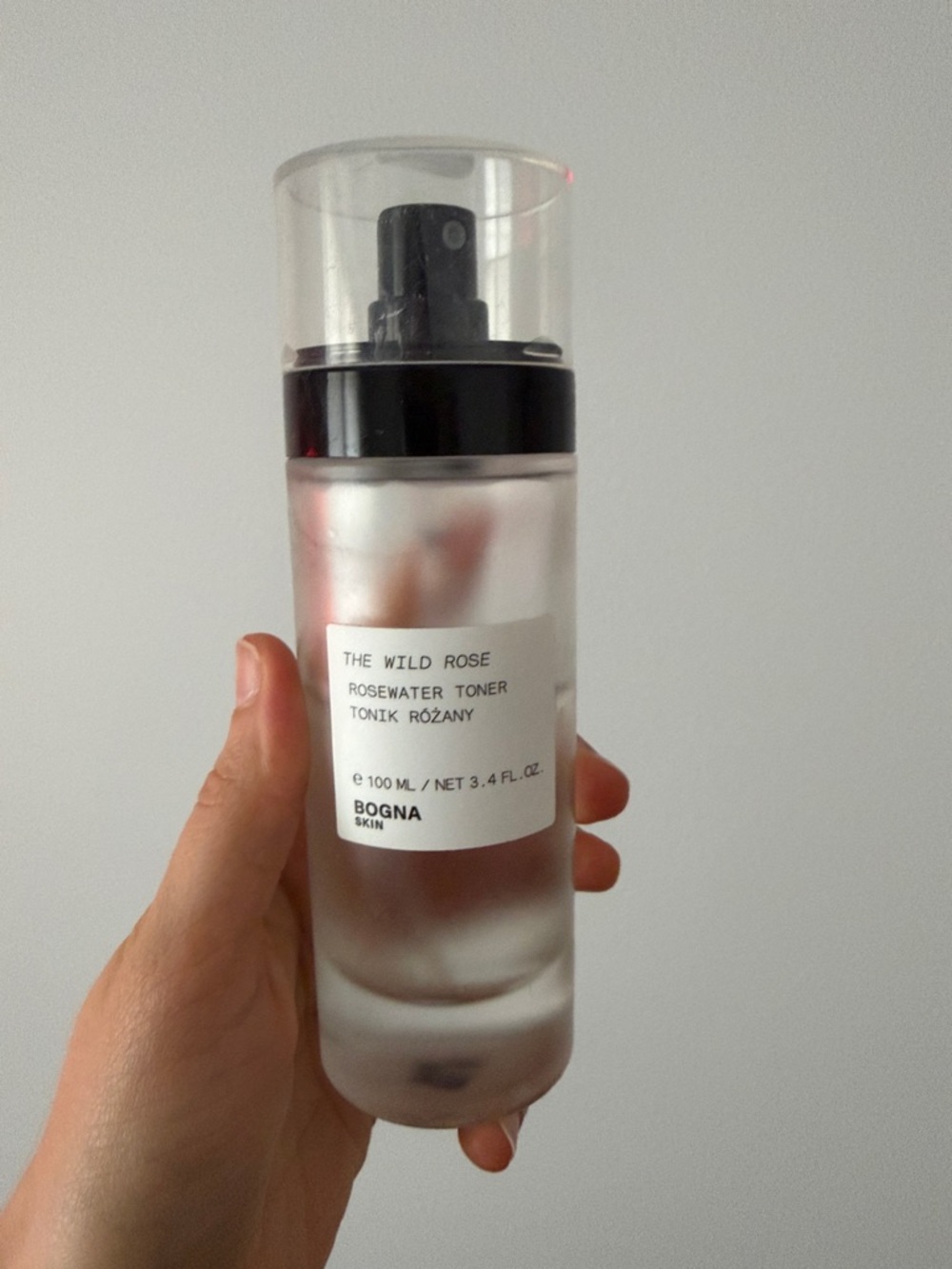 The Wild Rose Rosewater Toner by BOGNA - Frosted Bottle, Clear/Pink Liquid